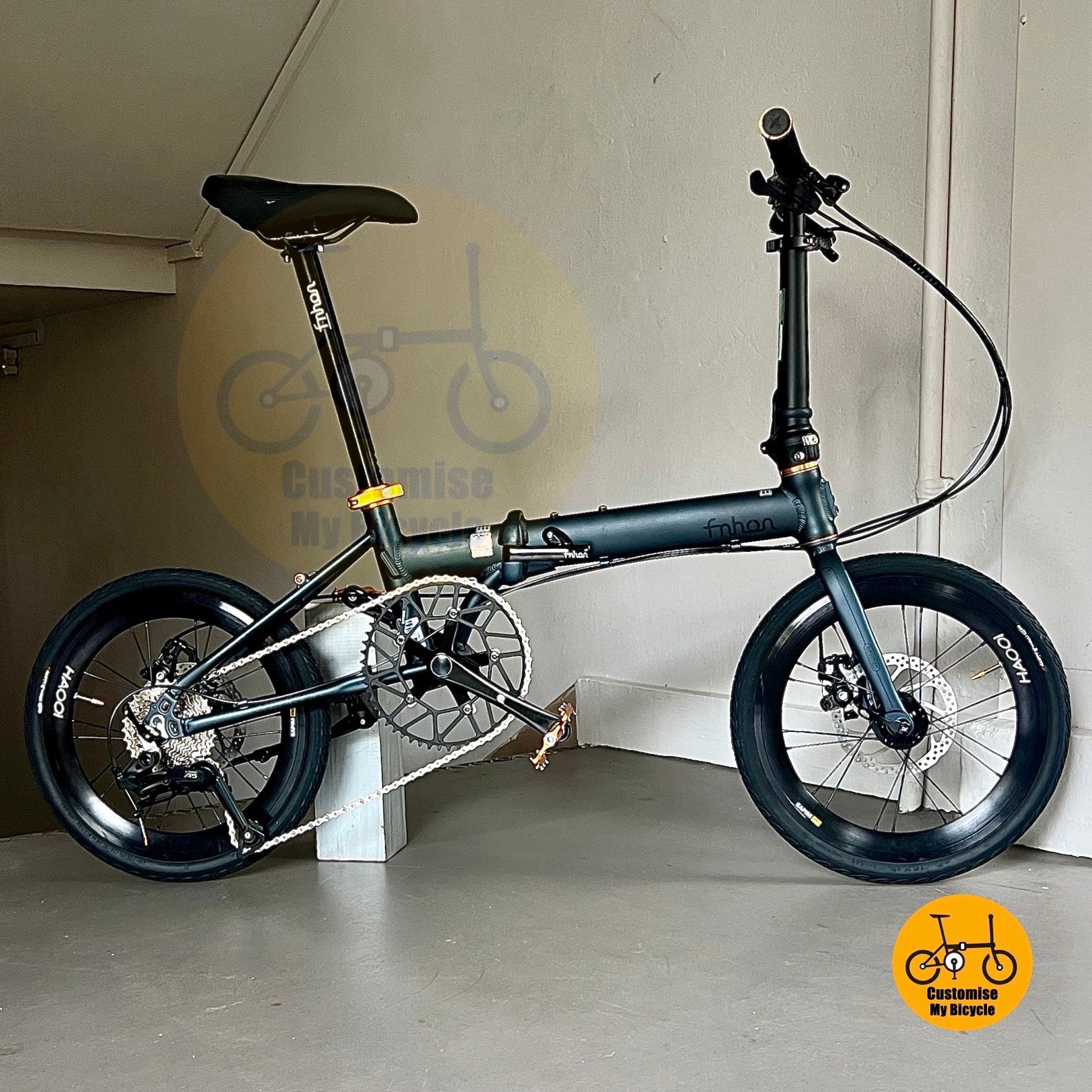 Fnhon Zephyr with adjustable seat post and carbon chainring  
