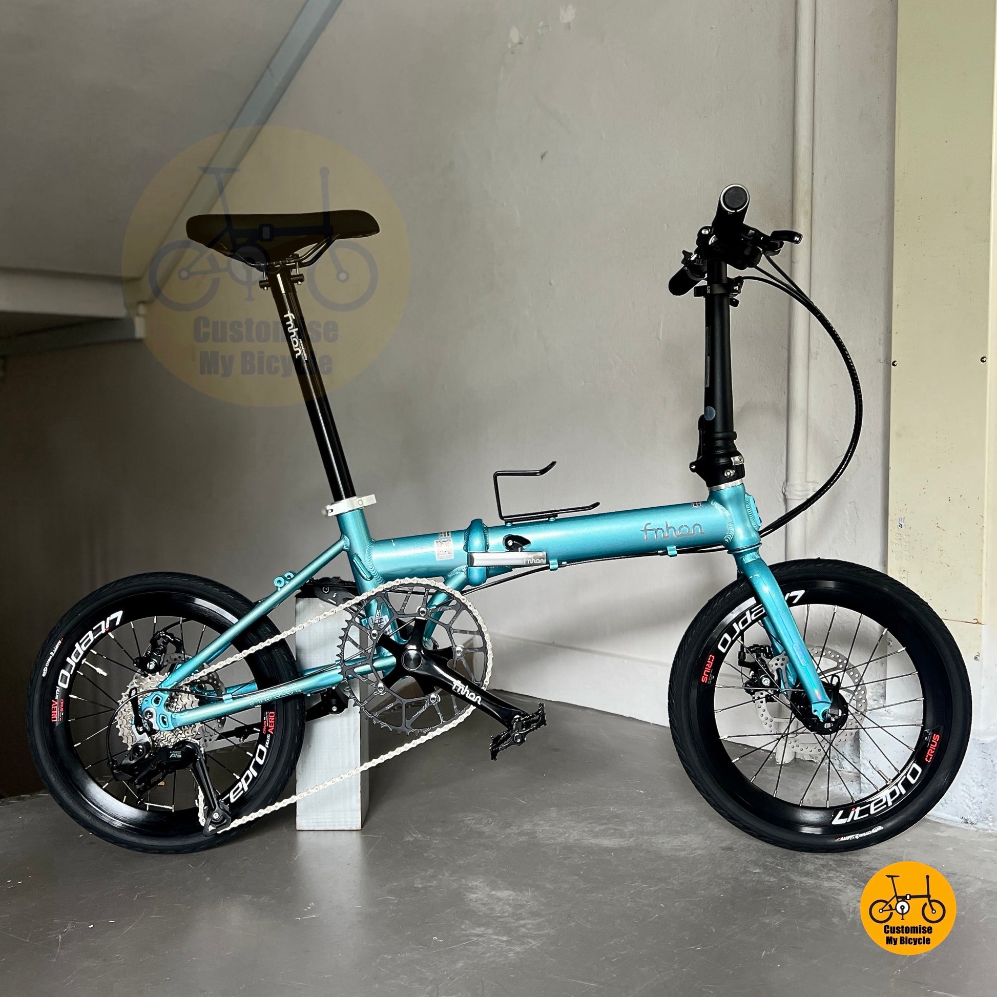 Fnhon Zephyr 18 Inch Tiffany Blue Compact Urban Folding Bike With 54T Chainring And Kenda Tyres
