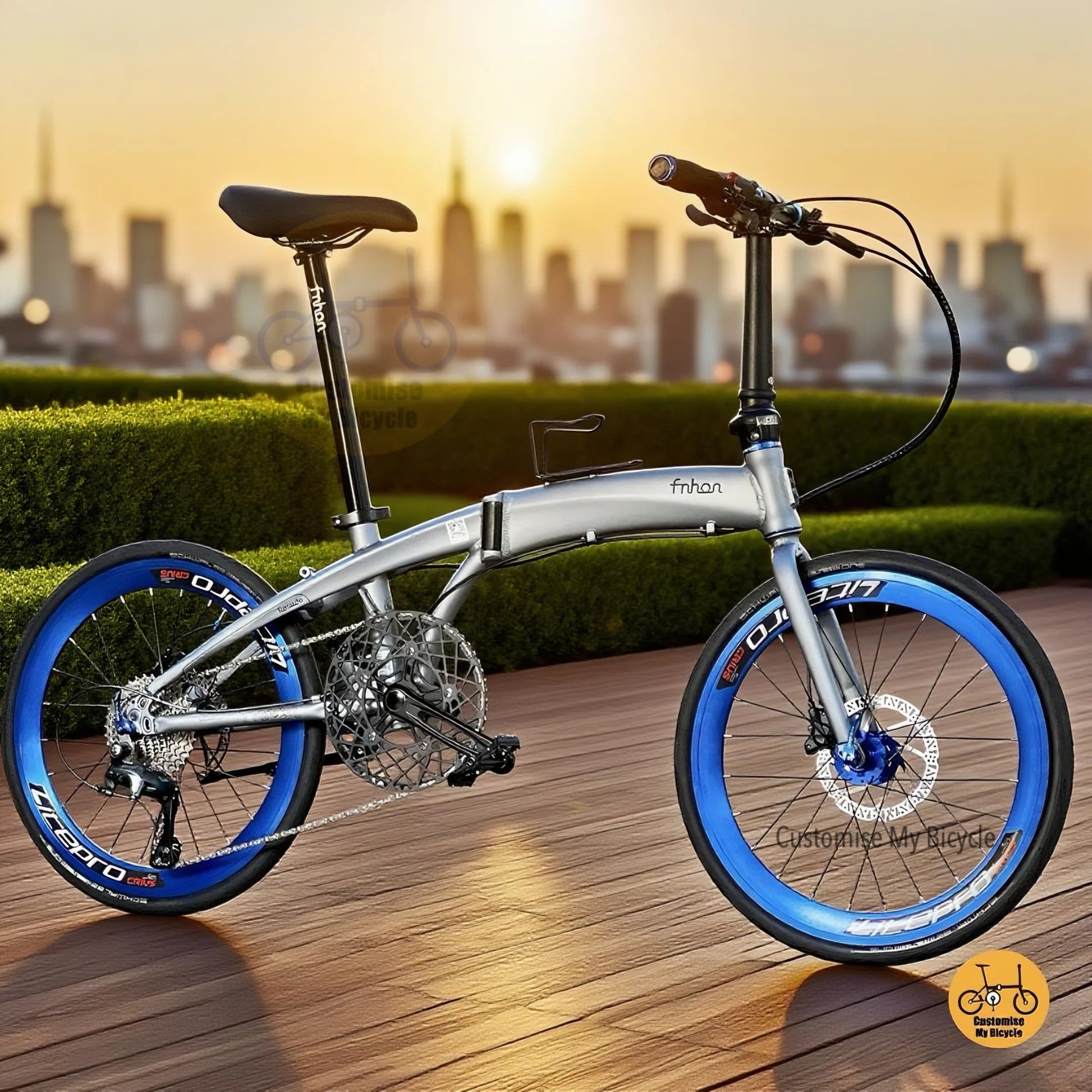 Fnhon Tornado 22 inch Battleship Grey Folding Bike Shimano 10 Speed Tiagra Litepro Wheels
