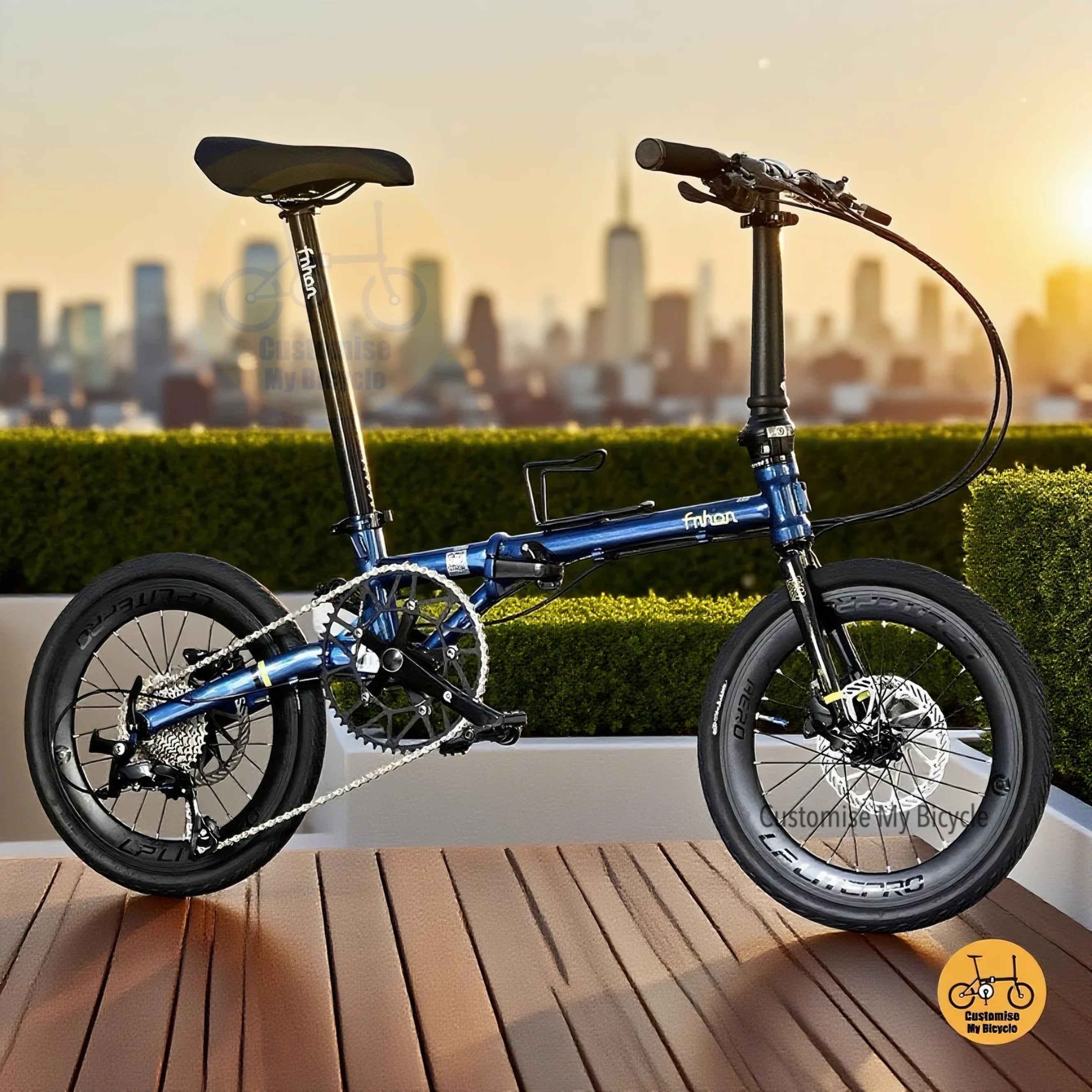 🟦 Foldable Bicycle In Blue • Deep Sea Blue, Chameleon Blue