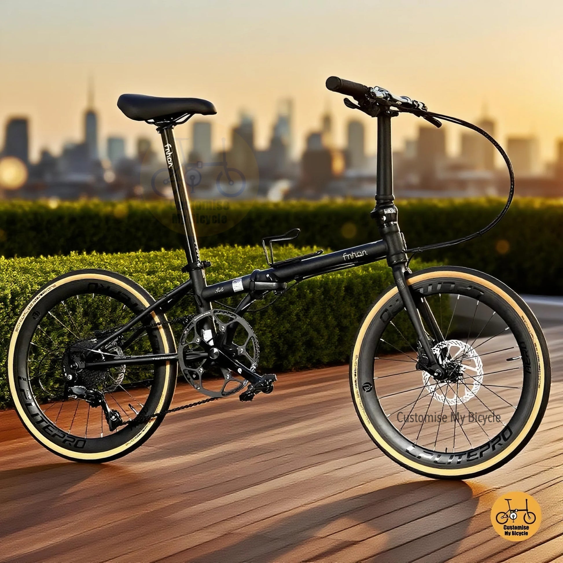 Fnhon Gale 22 inch folding bike Shimano 9s Matte Black durable foldie Singapore
