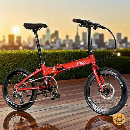 Fnhon Blast 20-inch folding bike with Tiagra 10-speed and LITEPRO aero black wheels – Schwalbe One tyres for fast performance  
