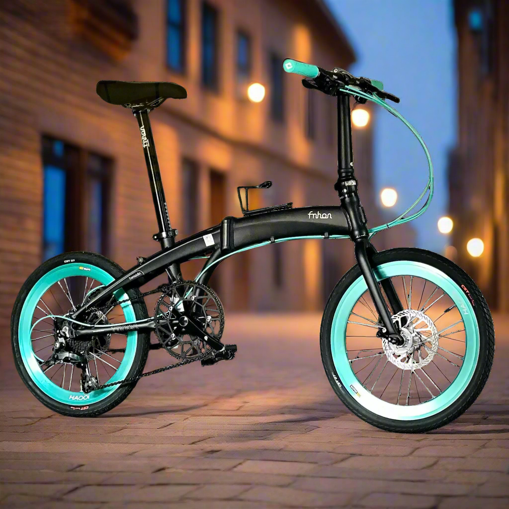 Fnhon Tornado 20 inch Folding Bike Matte Black with Shimano 9s and Disc Brake  
