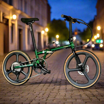 Fnhon Gust 22 inch folding bicycle with Shimano Deore 12 speed gears in Emerald Green for PCN and road  

