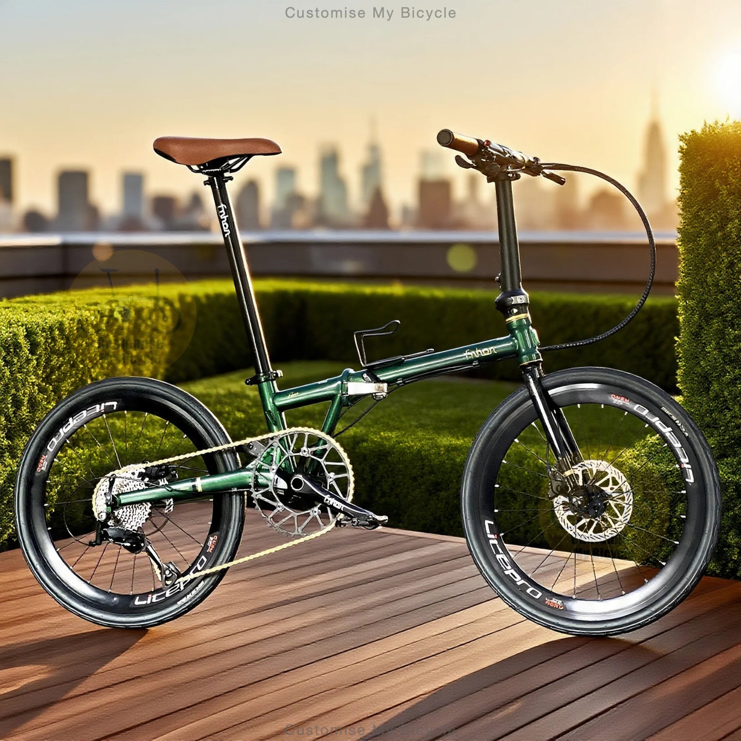 Green colour folding bicycle
