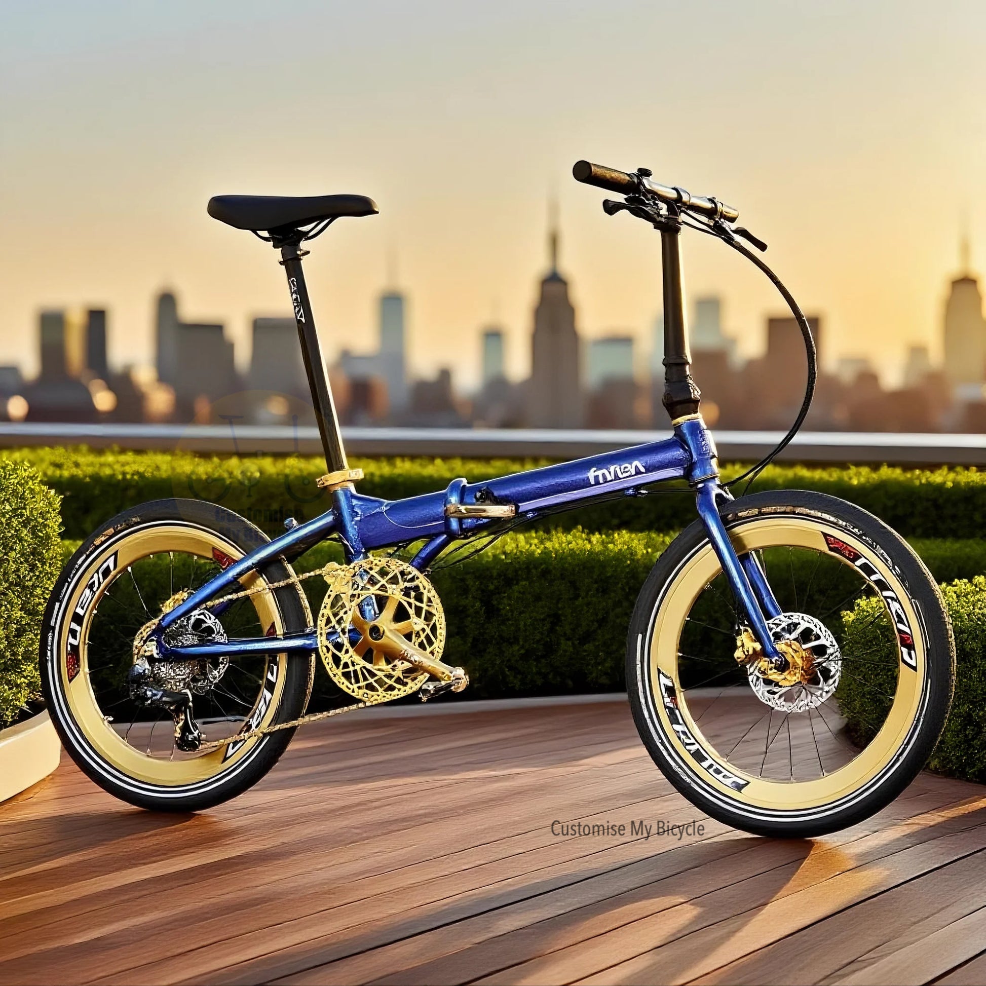 Folding Bike Fnhon Blast 20 Inch Chameleon Blue Shimano 10 Gears Continental Contact Urban Tyres Lightweight Foldable Bicycle