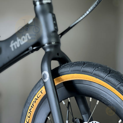Fnhon Monsoon Mini 18" Matte Black folding bike with SHIMANO hydraulic disc brake