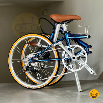 Fully folded Fnhon Thunderstorm folding bike commuter setup