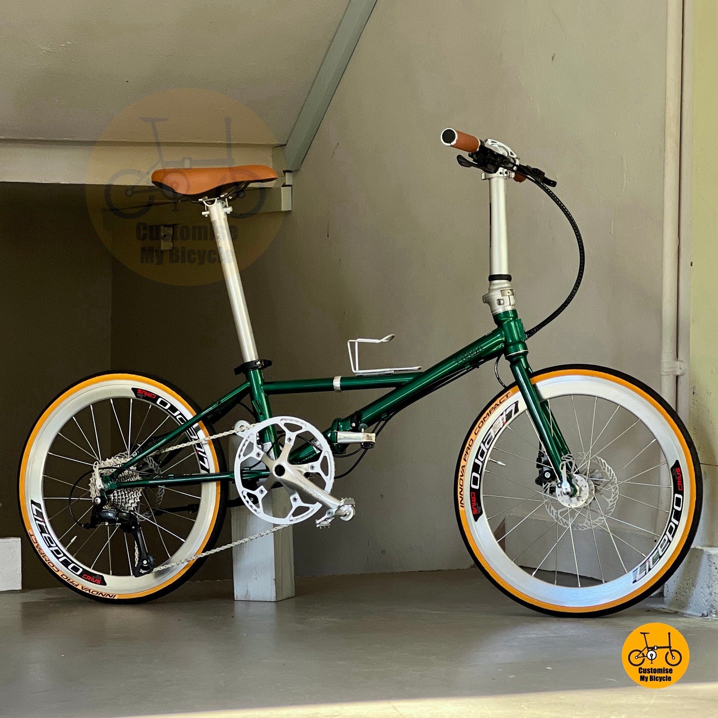 Fnhon Thunderstorm large wheel folding bike 22 inch Emerald Green urban commuter foldable bicycle

