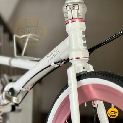 Sepeda Lipat Fnhon Thunderstorm 22 Inci Shimano 9 Gear Dreamy White Sepeda Komuter Rangka Chromoly
