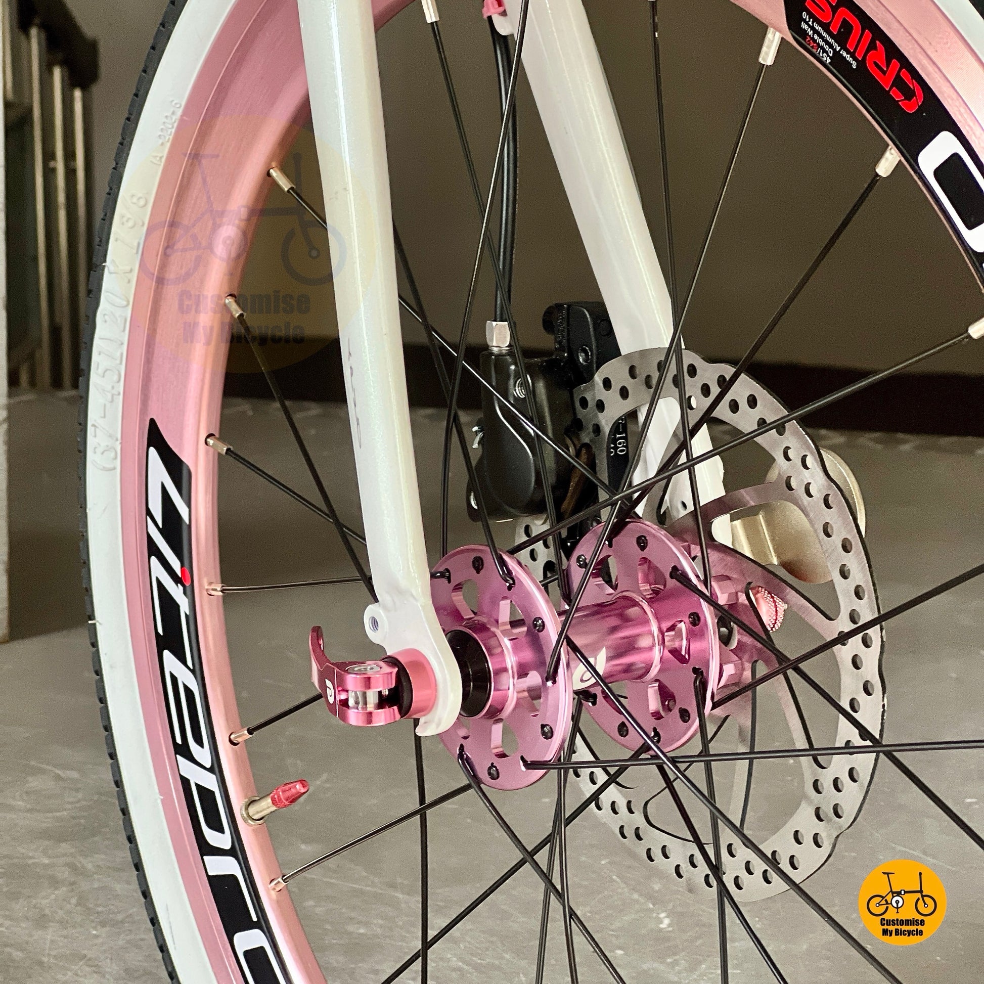 Fnhon Thunderstorm Folding Bike Litepro high profile smooth wheels detail
